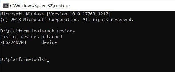 adb devices in cmd